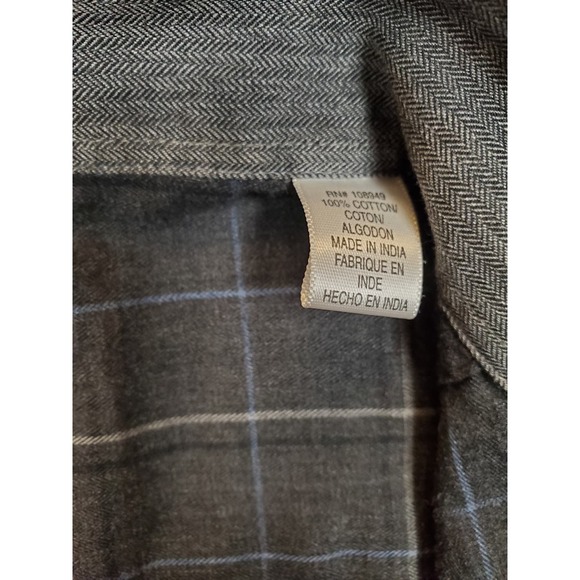 Alex Cannon Men's XL Long Sleeve Shirt Button Down Grey Windowpane Soft - Picture 5 of 13